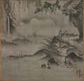 Gazing at a Waterfall by Sōami (Japanese, d. 1525) - Classic Art canvas print