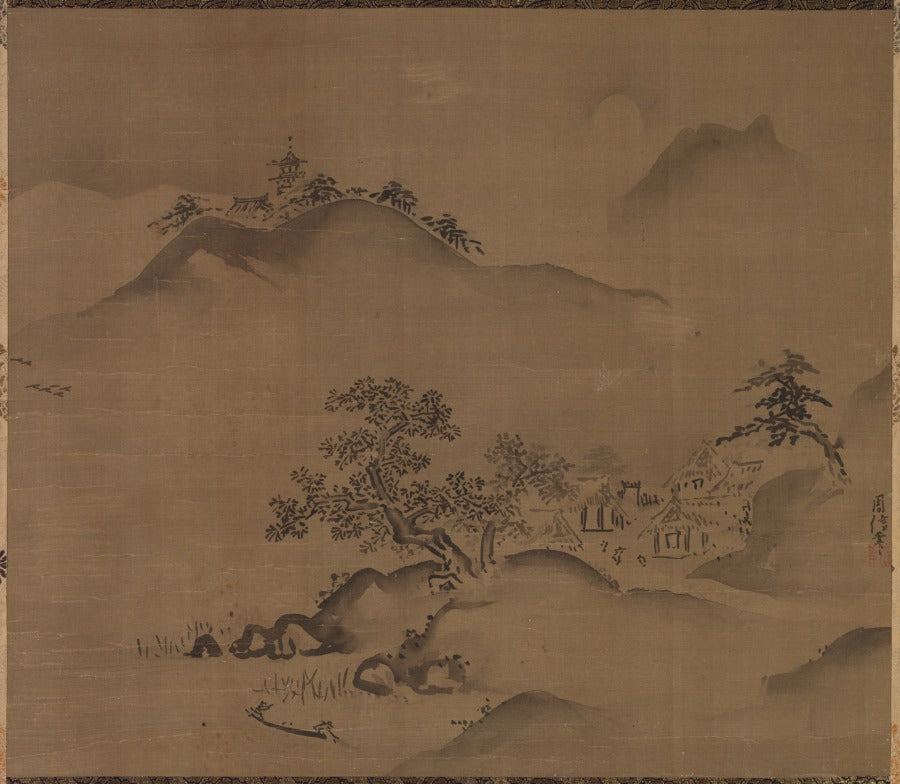 Chinese Landscape by Kano Chikanobu (Japanese, 1660–1728) - Classic Art canvas print