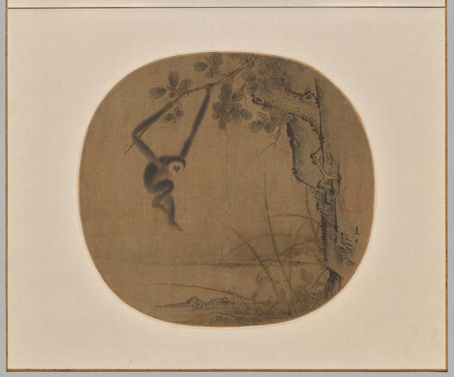 Swinging Gibbon by Xia Gui (Chinese, active c. 1209–c. 1243) - Classic Art canvas print