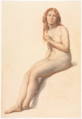 Female Nude, Seated, Three Quarter View from Front by William Mulready (British, 1786–1863) - Classic Art canvas print