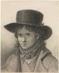 Self-Portrait in a Hat by Anne-Louis Girodet de Roucy-Trioson (French, 1767–1824) - Classic Art canvas print