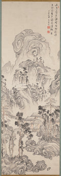 Landscape with Gentle Peaks by Kan Tenju (Japanese, 1727–1795) - Classic Art canvas print