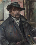 Self-Portrait with Hat and Coat by Lovis Corinth (German, 1858–1925) - Classic Art canvas print