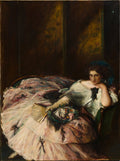 Souvenir of an International Ball Portrait of Miss Kathleen Bruce by Charles Hasslewood Shannon (British, 1863–1937) - Classic Art canvas print