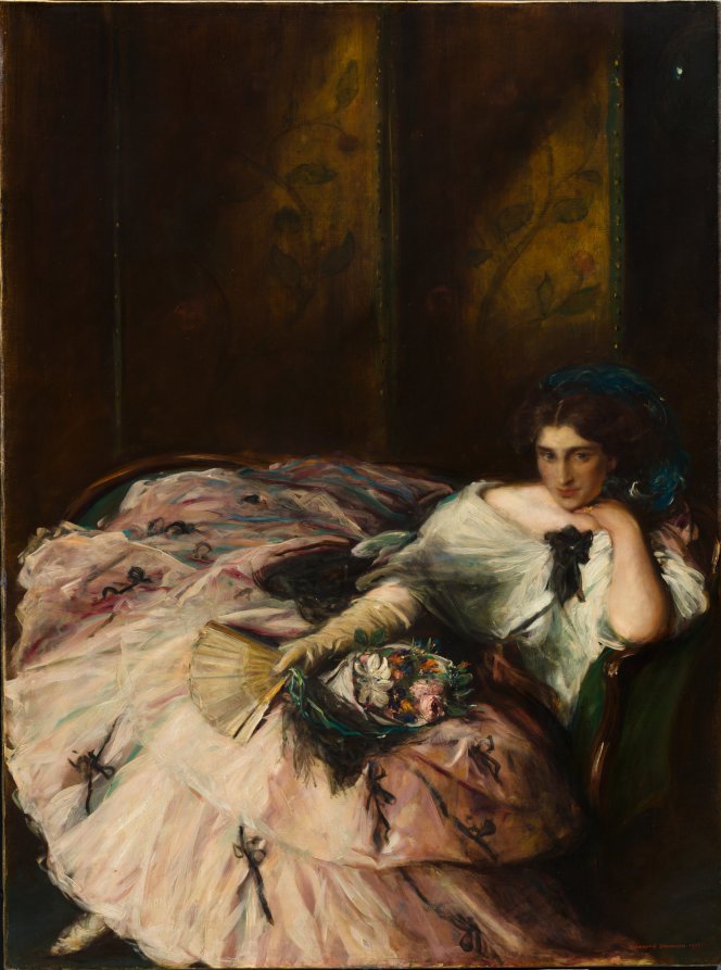 Souvenir of an International Ball Portrait of Miss Kathleen Bruce by Charles Hasslewood Shannon (British, 1863–1937) - Classic Art canvas print