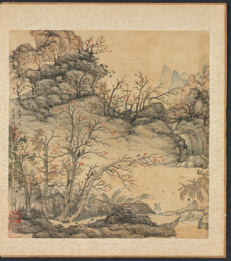 Paintings after Ancient Masters Autumn Landscape by Chen Hongshou (Chinese, 1598/99–1652) - Classic Art canvas print