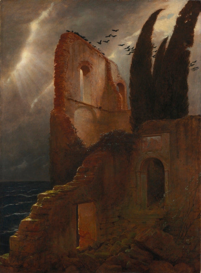 Ruin by the Sea by Arnold Böcklin (Swiss, 1827–1901) - Classic Art canvas print