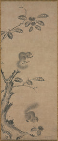 Squirrels on the Chestnut Tree by Ge Shuying (Chinese, active 1300s) - Classic Art canvas print