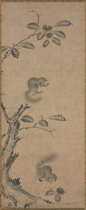Squirrels on the Chestnut Tree by Ge Shuying (Chinese, active 1300s) - Classic Art canvas print