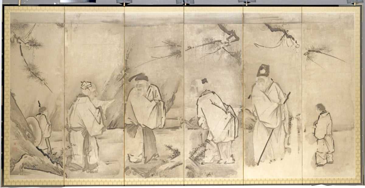 Four Elders of Mt. Shang by Kano Tan’yū (Japanese, 1602–1674) - Classic Art canvas print