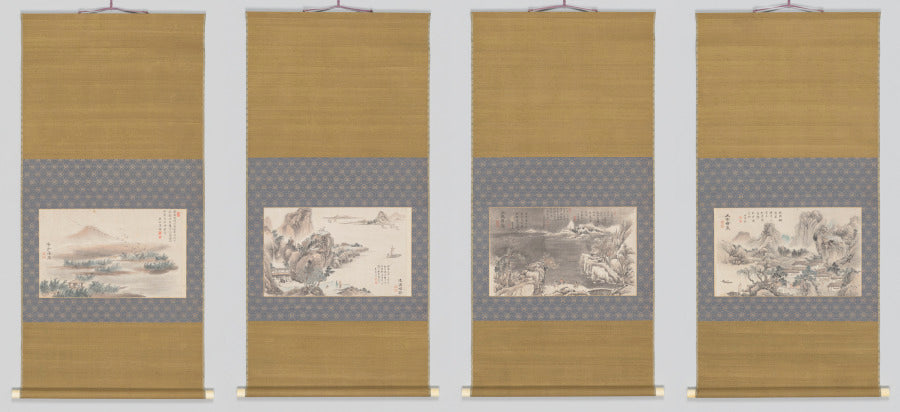 Four Motifs from the Eight Views of Xiao-Xiang by Tani Bunchō (Japanese, 1763–1841) - Classic Art canvas print