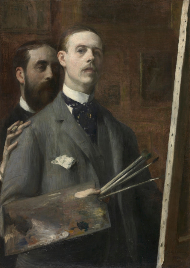 Self-Portrait with Raphael de Ochoa by Jacques-Émile Blanche (French, 1861–1942) - Classic Art canvas print