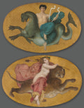 Arion on a Sea Horse and Bacchante on a Panther pair by William Adolphe Bouguereau (French, 1825–1905) - Academic canvas print