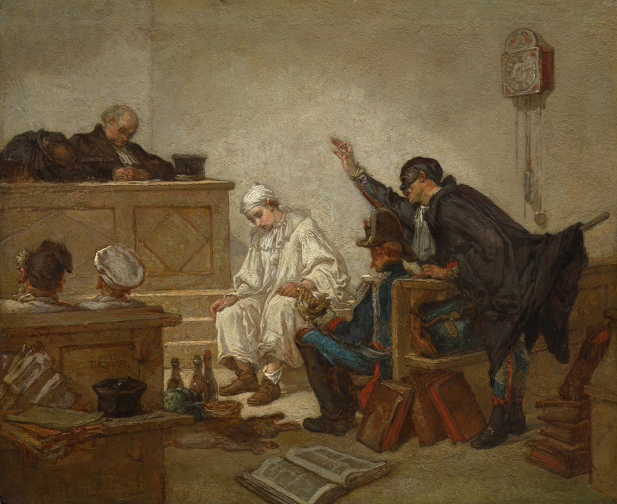 Pierrot in Criminal Court by Thomas Couture (French, 1815–1879) - Classic Art canvas print
