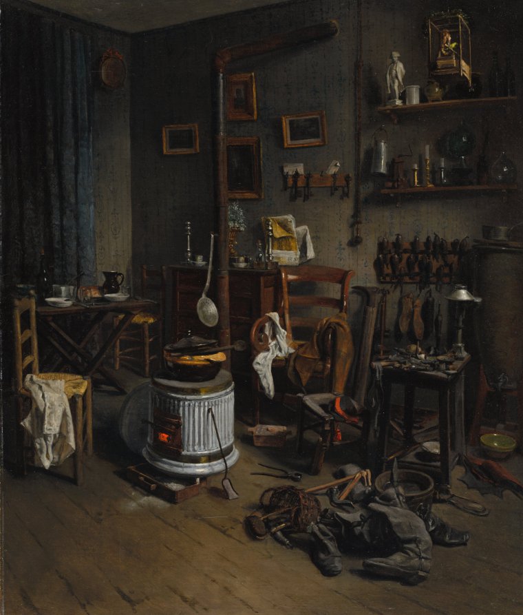 Cobbler's Quarters by Jean-Alphonse Duplessy (French, 1817–after 1872) - Classic Art canvas print