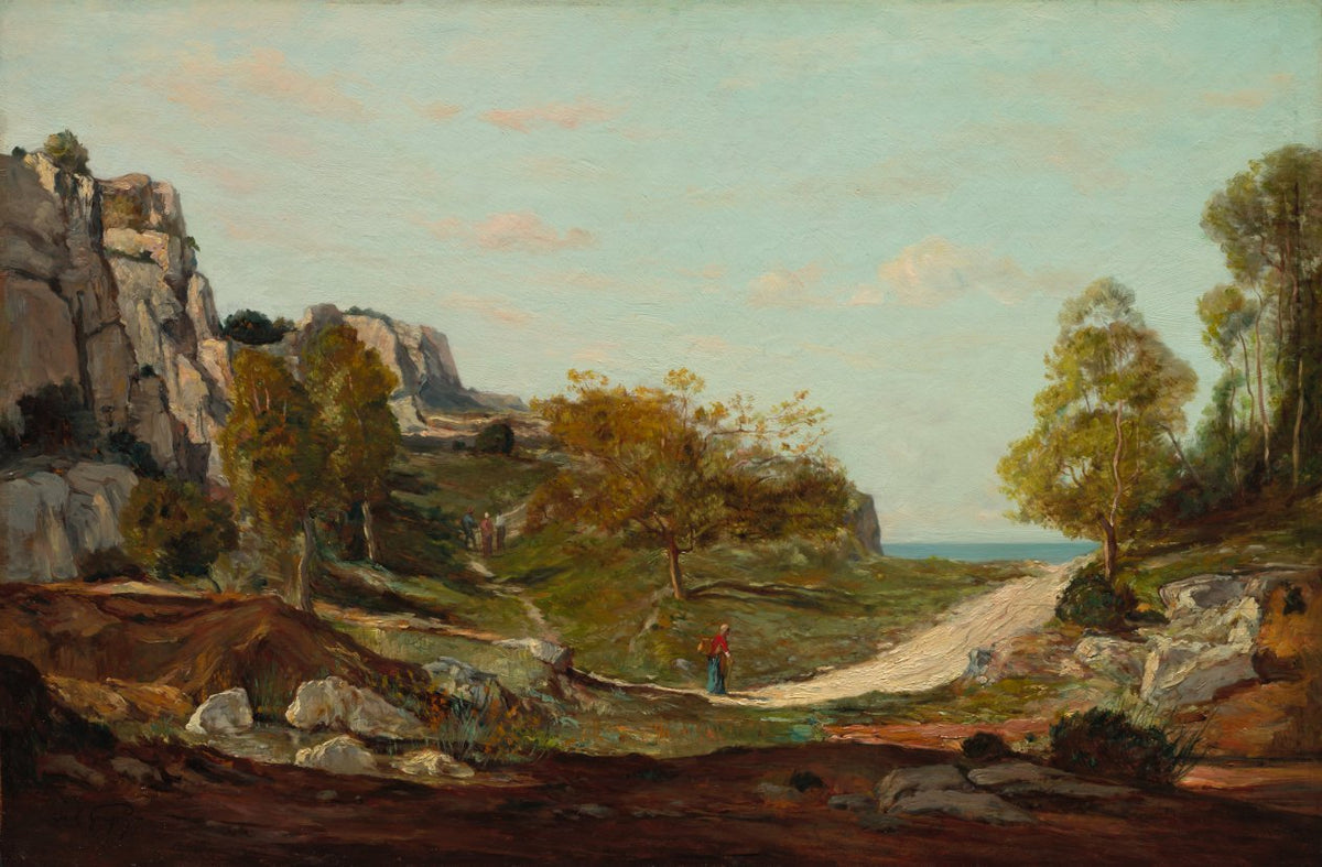 Landscape at Saint-Andr, Near Marseilles by Paul Guigou (French, 1834–1871) - Classic Art canvas print