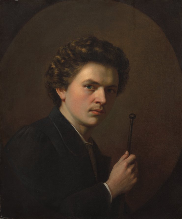 Self-Portrait with a Maulstick by Henri Regnault (French, 1843–1871) - Classic Art canvas print