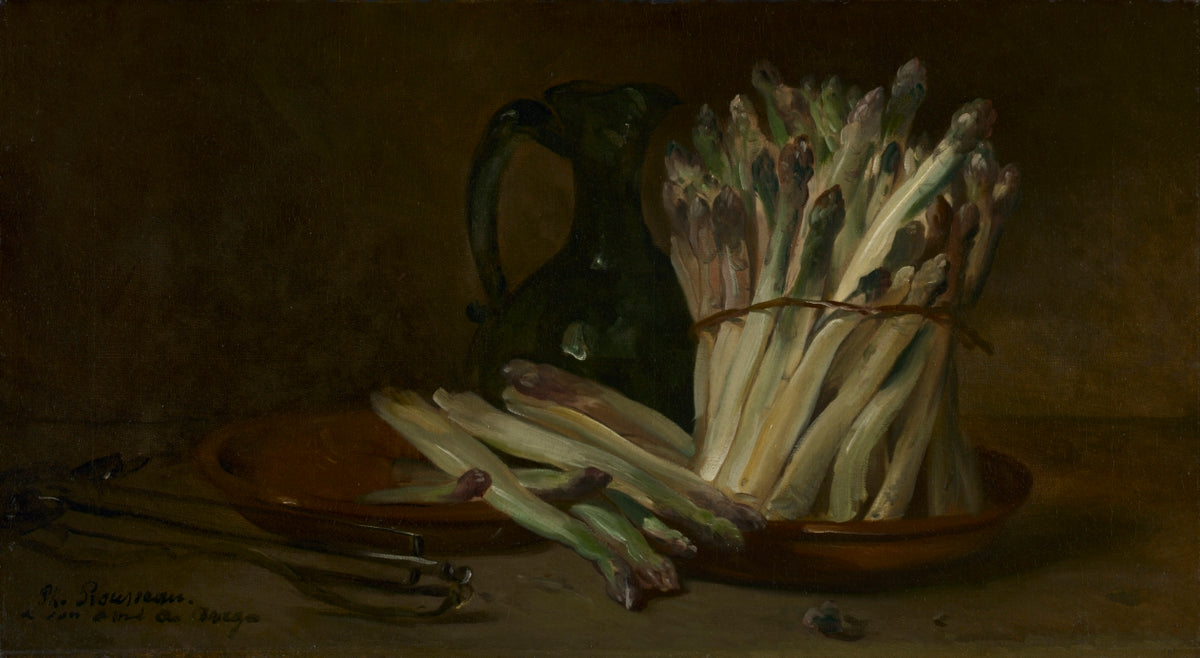 Still Life with Asparagus by Philippe Rousseau (French, 1816–1887) - Naive Art canvas print