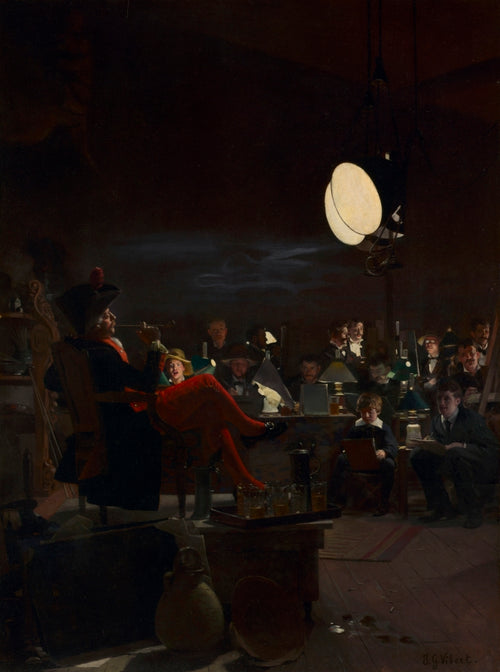 A Night Class by Jehan-Georges Vibert (French, 1840–1902) - Classic Art canvas print