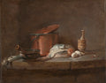 Kitchen Utensils with Leeks, Fish, and Eggs by Jean-Siméon Chardin (French, 1699–1779) - Classic Art canvas print