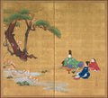 Nagisa Palace from the Tales of Ise by Shibata Zeshin (Japanese, 1807–1891) - Classic Art canvas print
