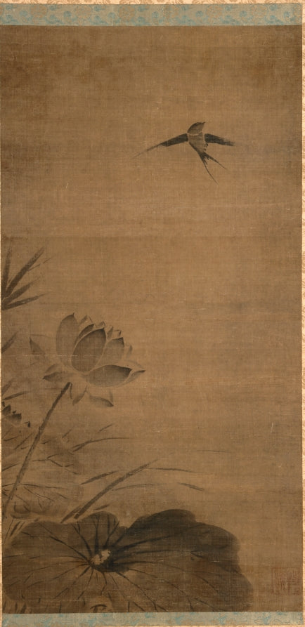 Swallow and Lotus by Fachang Muqi (Chinese, 1220–1280) - Classic Art canvas print