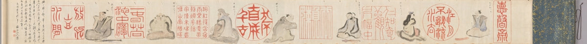 Chinese Seals and Poets by Hosokawa Rinkoku (Japanese, 1779–1843) - Classic Art canvas print