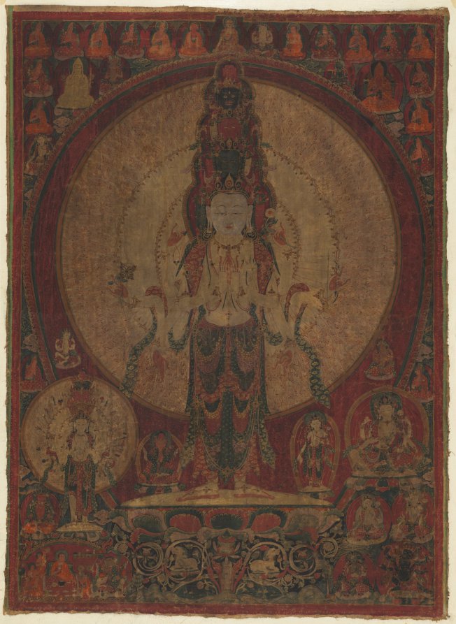 Eleven-Headed, Thousand-Armed Bodhisattva of Compassion Avalokiteshvara by  - Classic Art canvas print