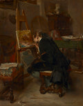 A Painter by Ernest Meissonier (French, 1815–1891) - Classic Art canvas print
