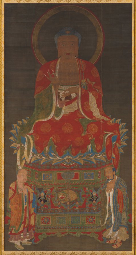 Shakyamuni with two attendants by  - Classic Art canvas print