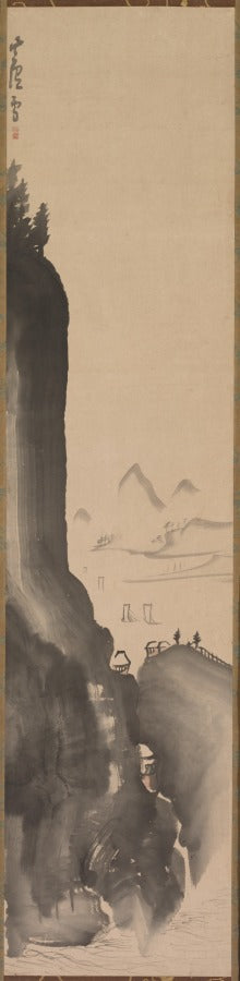 Mountains and Distant Boats by Nagasawa Rosetsu (Japanese, 1754–1799) - Classic Art canvas print