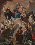 Saints Presenting a Devout Woman to the Virgin and Child by Giovanni Battista Pittoni (Italian, 1687–1767) - Classic Art canvas print