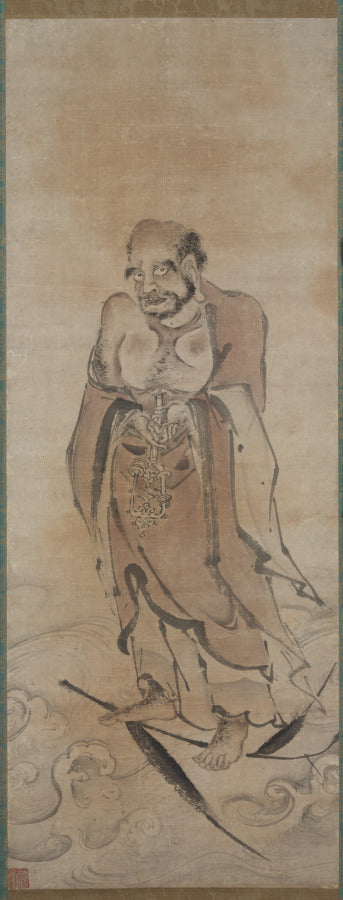 Bodhidharma on a Reed by Shingo (Japanese) - Classic Art canvas print