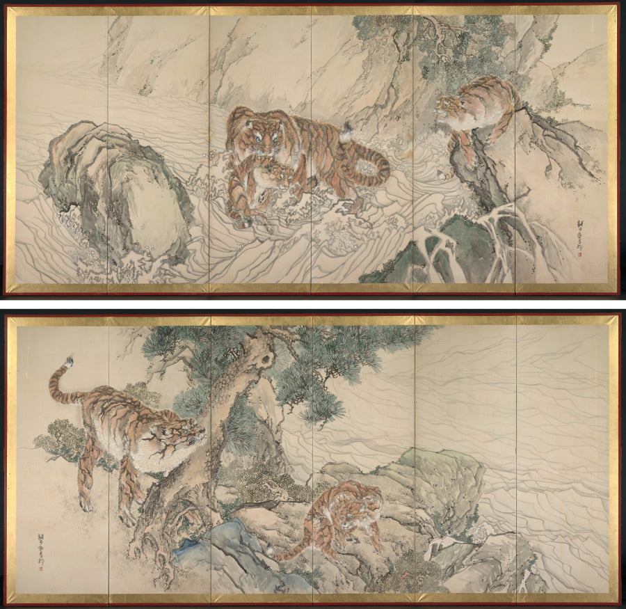 Tiger Family by Kishi Ganku (Japanese, 1749/56–1838) - Classic Art canvas print