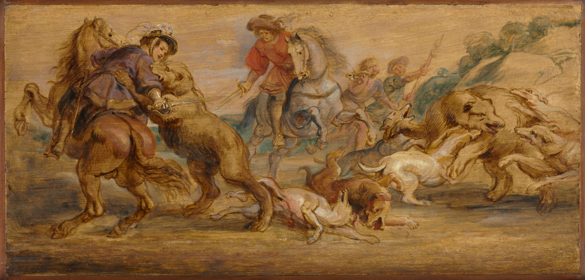 Study for The Bear Hunt for the Alczar, Madrid by Peter Paul Rubens (Flemish, 1577–1640) - Baroque canvas print