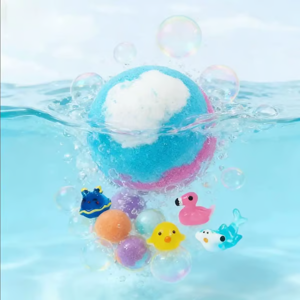 12-Pack Kids Bath Bombs with Surprise Spring Toys Inside - Easter Basket Stuffers for Boys & Girls - Skin-Soothing Bath Fizzies Gift Set (Ages 3+)