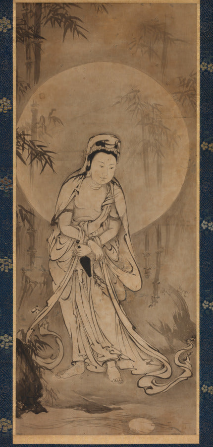 Water-Moon Kannon by Gakuō Zōkyū (Japanese, active about 1482–1514) - Classic Art canvas print