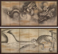 Dragon and Tiger by Soga Nichokuan (Japanese) - Classic Art canvas print