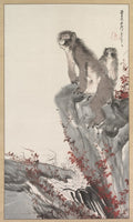 Monkeys by a Stream by Nagasawa Rosetsu (Japanese, 1754–1799) - Classic Art canvas print
