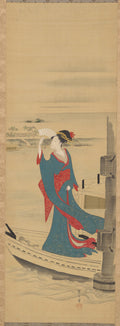 Beauty in a Boat on Sumida River by Chōbunsai Eishi (Japanese, 1756–1829) - Classic Art canvas print