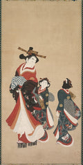 Courtesan and Attendants by Engetsudō (Japanese) - Classic Art canvas print