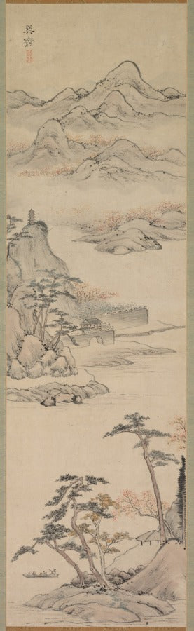 Landscape with Boaters by Kimura Kenkadō (Japanese, 1736–1802) - Classic Art canvas print
