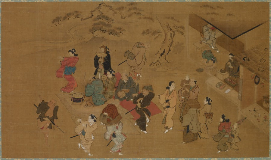 Spring Dance Scene by Hishikawa Moronobu (Japanese, c. 1618–1694) - Classic Art canvas print