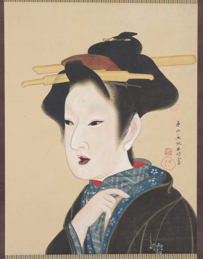 A Beauty by Gion Seitoku (Japanese, active late 1700s–early 1800s) - Classic Art canvas print
