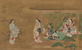 Beauty Receiving a Visitor by Tamura Suio (Japanese, active late 1600s–early 1700s) - Classic Art canvas print