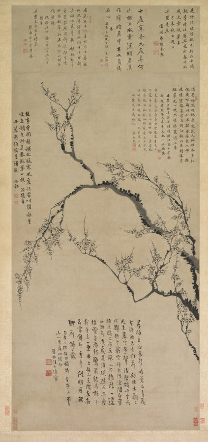Plum Blossoms by Wang Shishen (Chinese, 1686–1759) - Classic Art canvas print