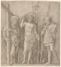The Risen Christ Between Saints Andrew and Longinus by Andrea Mantegna (Italian, about 1431–1506) - Classic Art canvas print