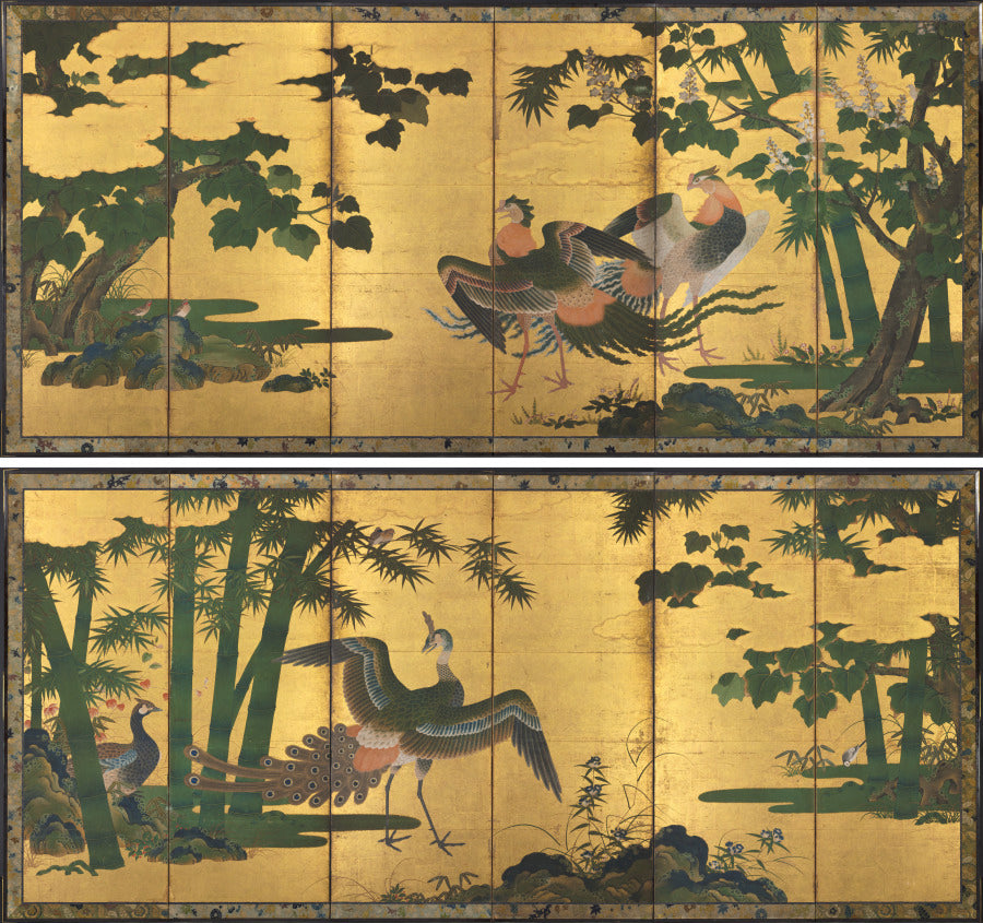 Peafowl and Phoenixes by Tosa Mitsuyoshi (Japanese, 1539–1613) - Classic Art canvas print