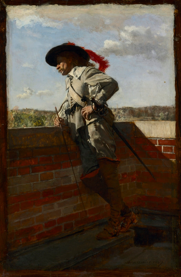 On a Terrace by Ernest Meissonier (French, 1815–1891) - Classic Art canvas print