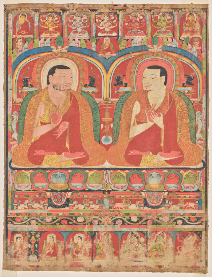 Portraits of Two Lineage Masters of the Kagyu Order Phagmo Drupa 11101170 and Tashipel 11421210 by  - Classic Art canvas print